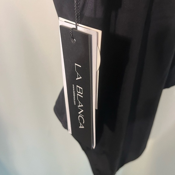 La Blanca Women's Luxe Keyhole Plunge One Piece Swimsuit in Black Size 8 - Picture 5 of 6